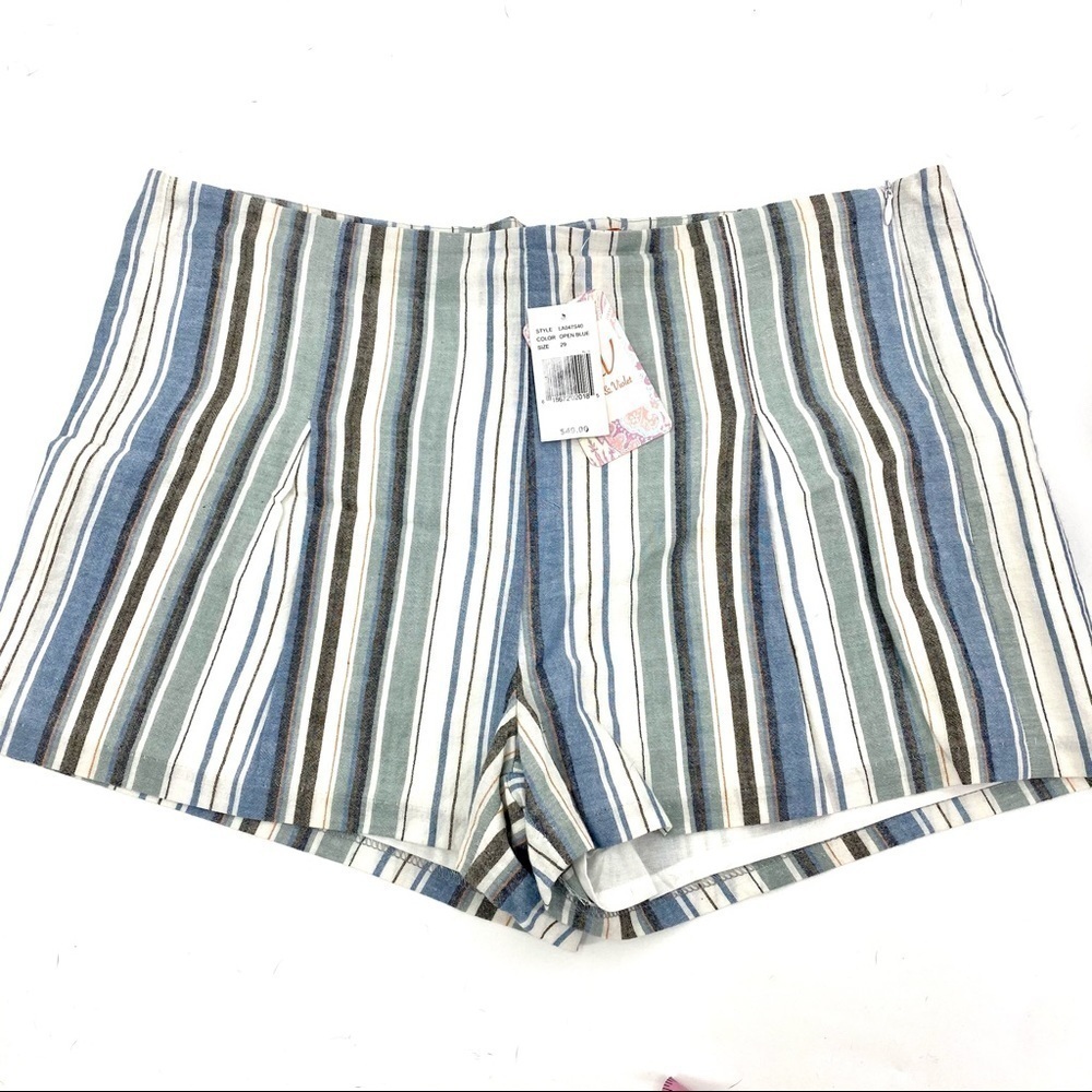 Chelsea & Violet pastel striped linen shorts NWT!